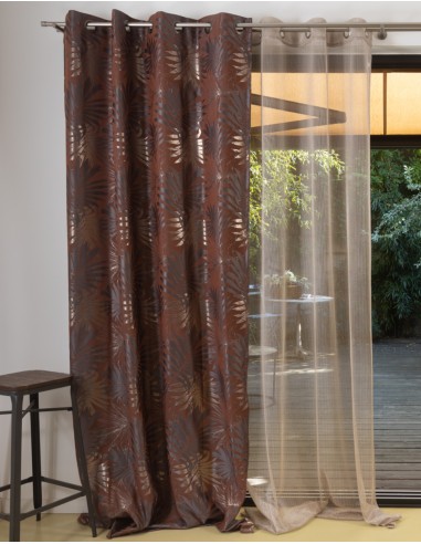 Curtain ZANZIBAR - Eyelet panel - 54 % pes 40 % coton 6 % metal - 140 x 260 cm