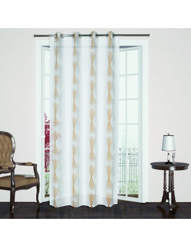 Sheer curtain VICHY - Eyelet panel -  100% polyester - 140 x 240 cm