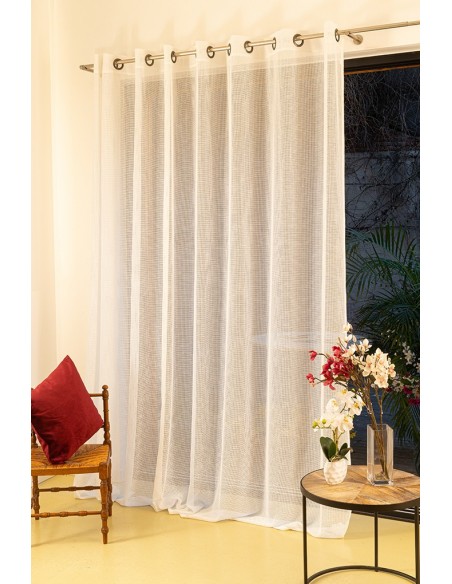 Sheer OLYMPOS - Natural collar - Eyelet panel - 300 x 260 cm - 100% polyester